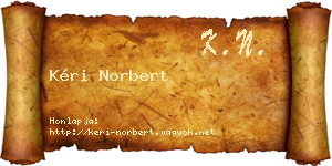 Kéri Norbert névjegykártya