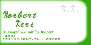 norbert keri business card